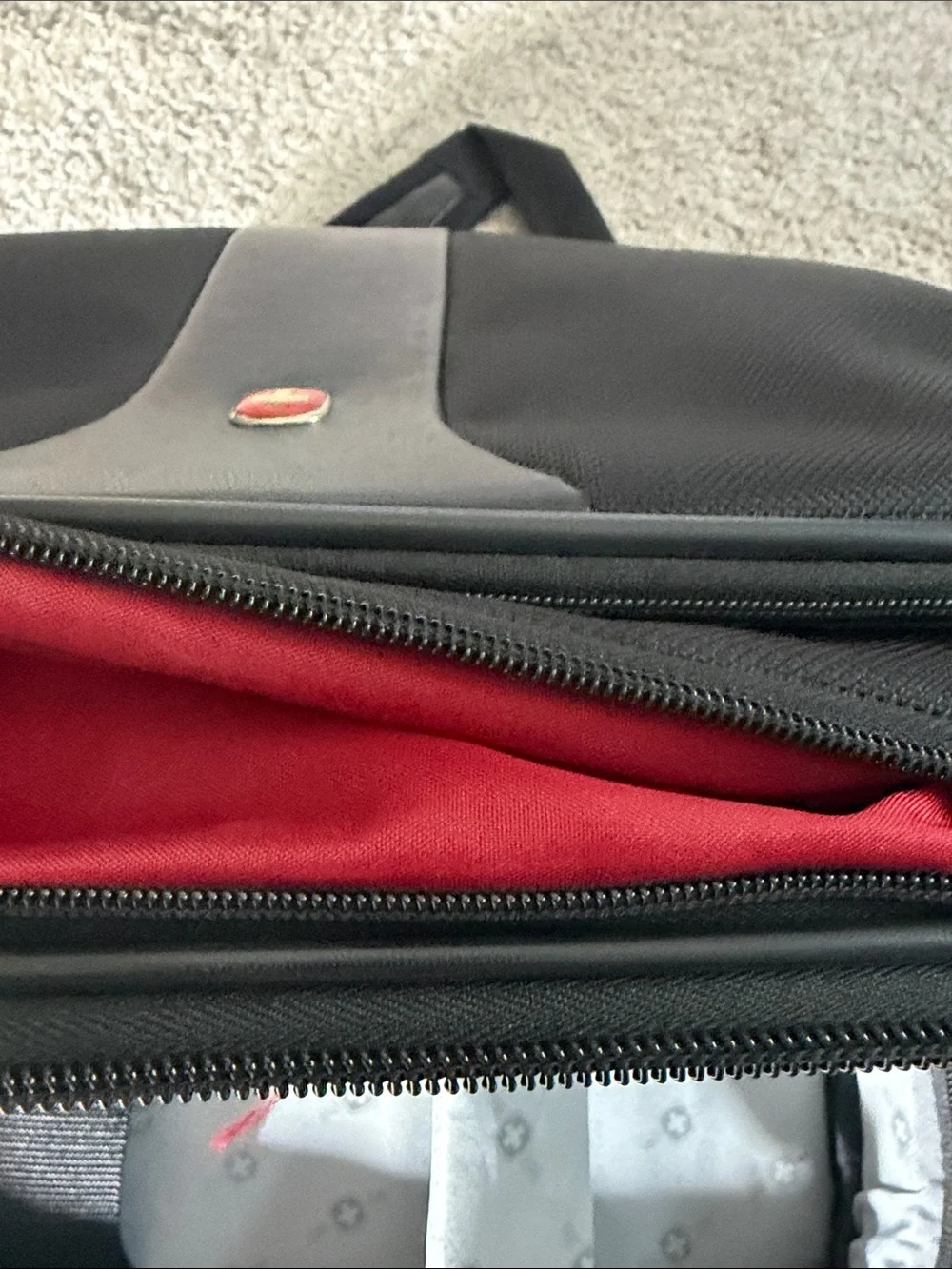 SwissGear Black Laptop Messenger Bag with Red Accent